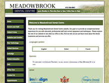 Tablet Screenshot of meadowbrookdentalcentre.com